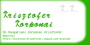 krisztofer korponai business card